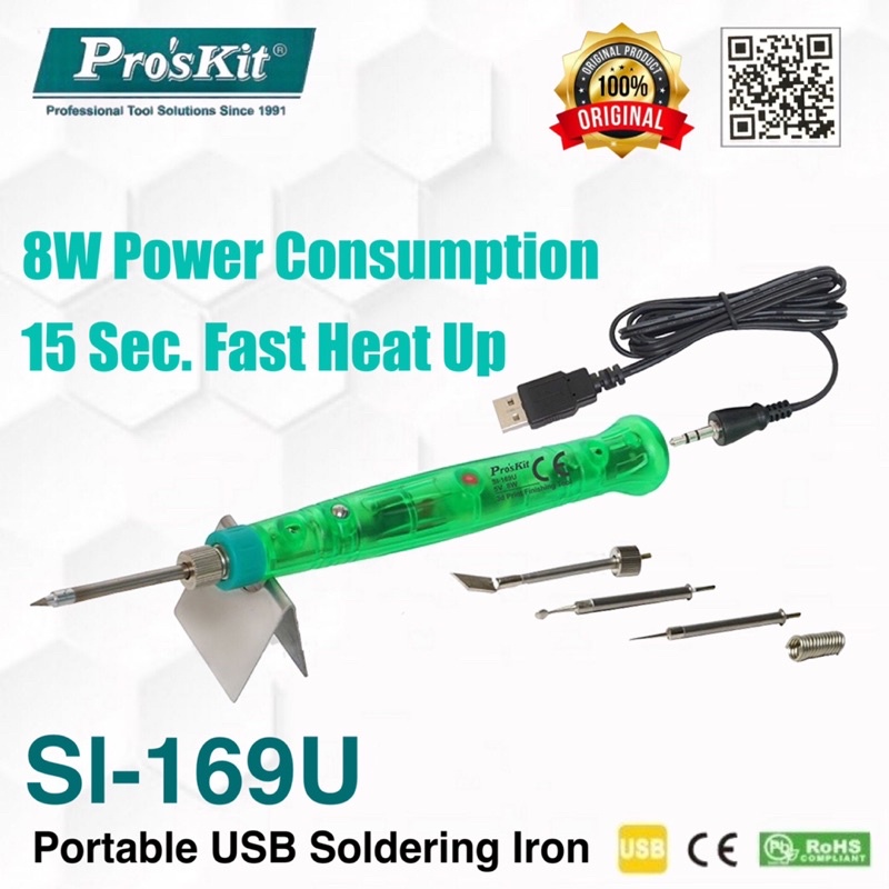Pro'sKit SI-169U Portable USB Soldering Iron/Powered 3D Print Finishing ...