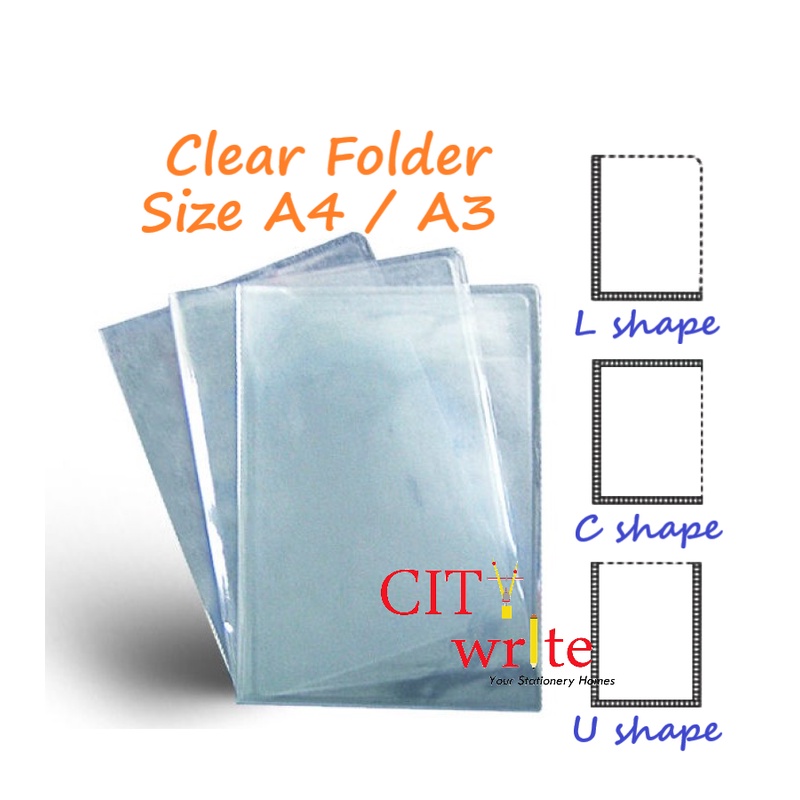 Size A4 / A3 Transparent Folder L shape C shape U shape Document Holder ...