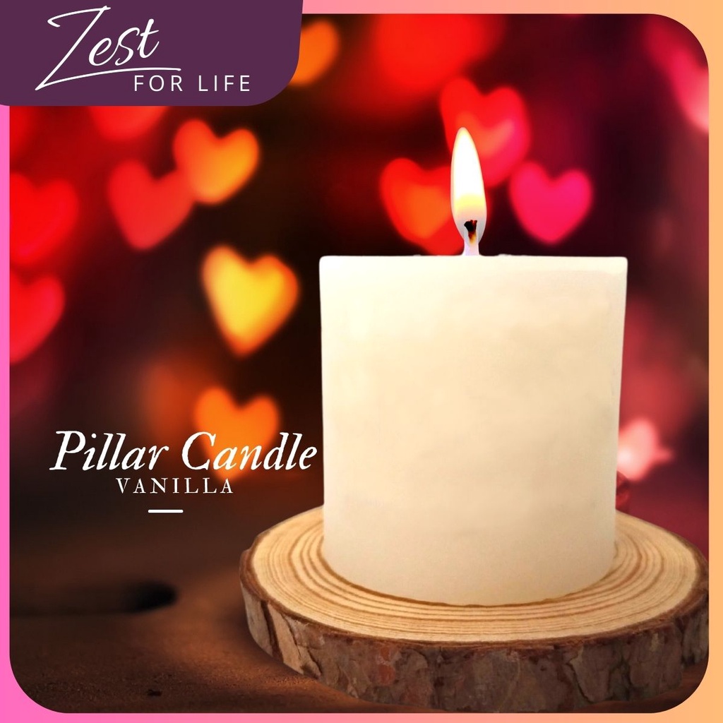 Vanilla Scented Candle Aromatherapy Pillar Candle Fragrance Essential