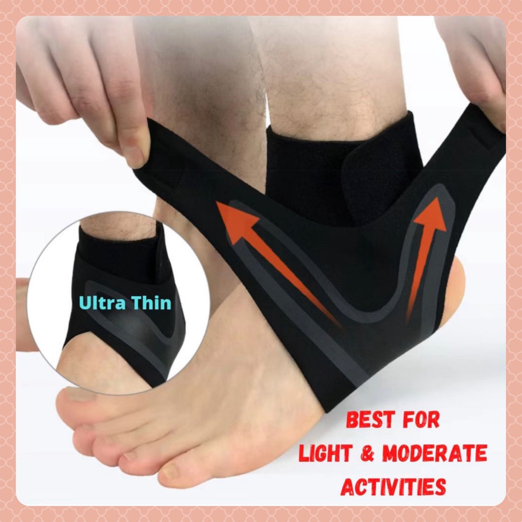 🇲🇾 Ultra Thin Ankle Brace/ Guard/ Support/ Adjustable Compression Sport ...