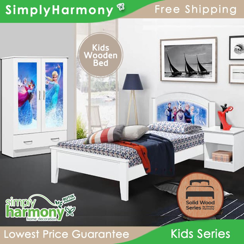 SHSB Kids Series / Wooden Kids Bedroom Set / Single Bed / Wardrobe
