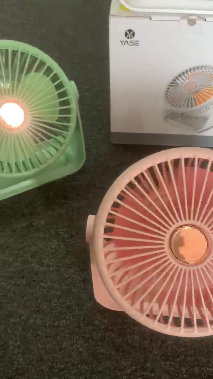 Yase YS2005 LED Portable Fan 6inches Desk Mini Fan with Bulitin Battery
