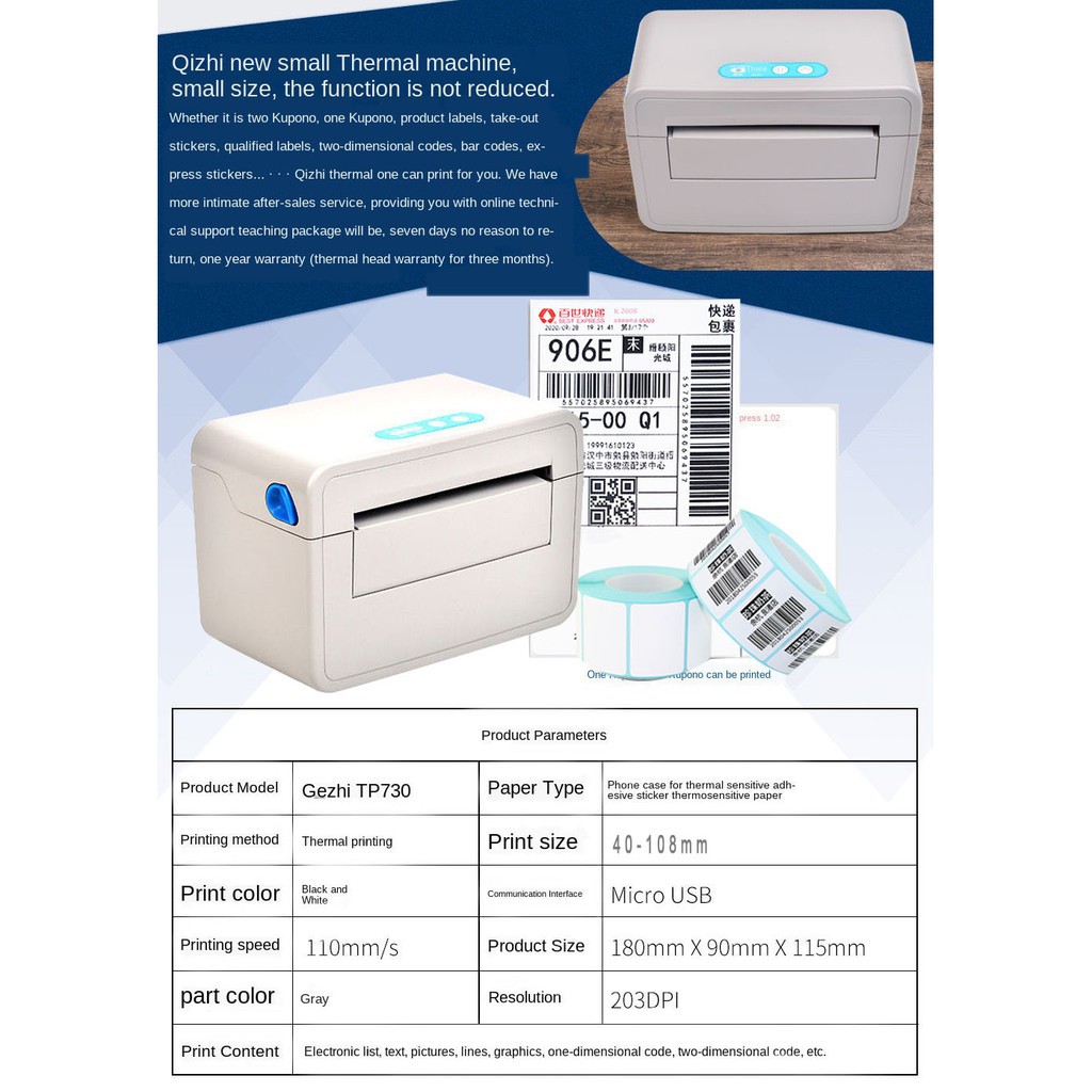 [Ready Stock] Grozziie Z80A - A7 Thermal Printer-High Speed USB Port ...