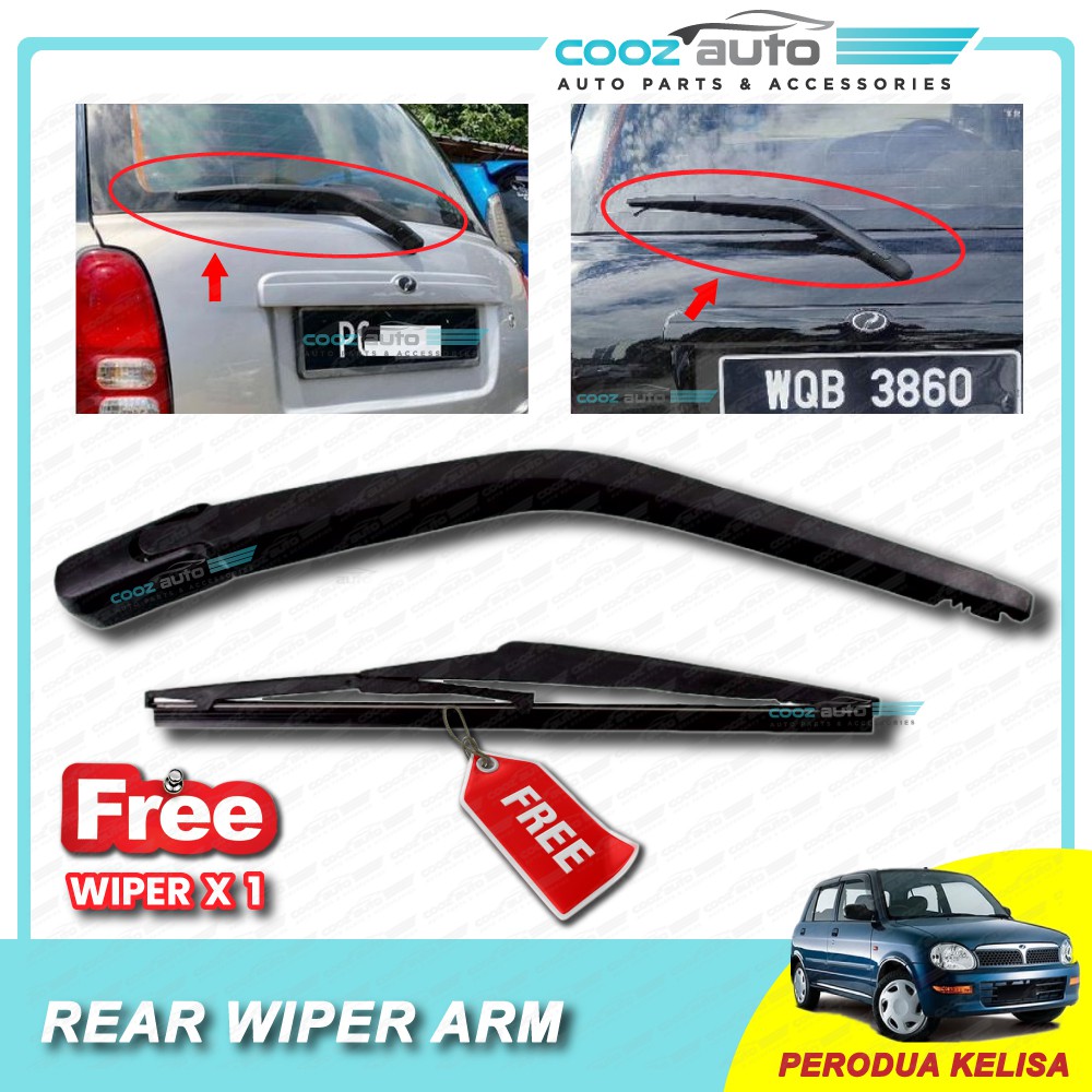Perodua Kelisa Rear Wiper Arm complete set with free wiper Shopee