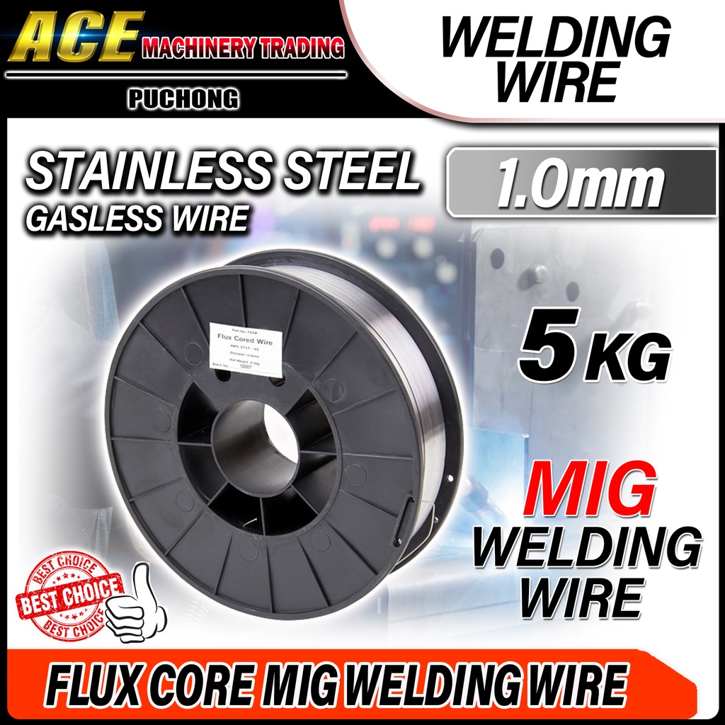 5 KG x 1.0mm MIG Stainless Steel Gasless Wire - FLUX CORED Stainless ...