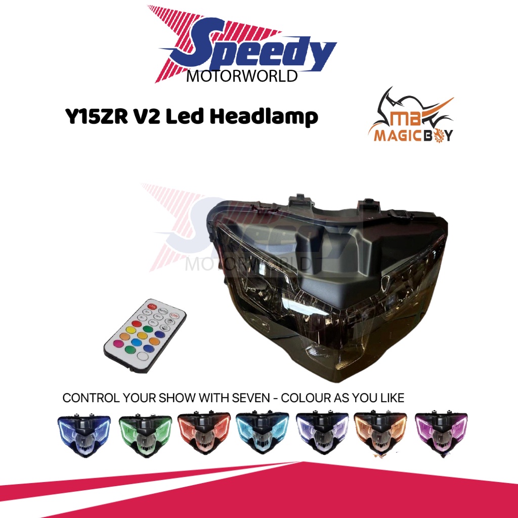ESPADA Y15 V2 LED HEADLAMP LIGHT S3 CLEAR comes with multi color
