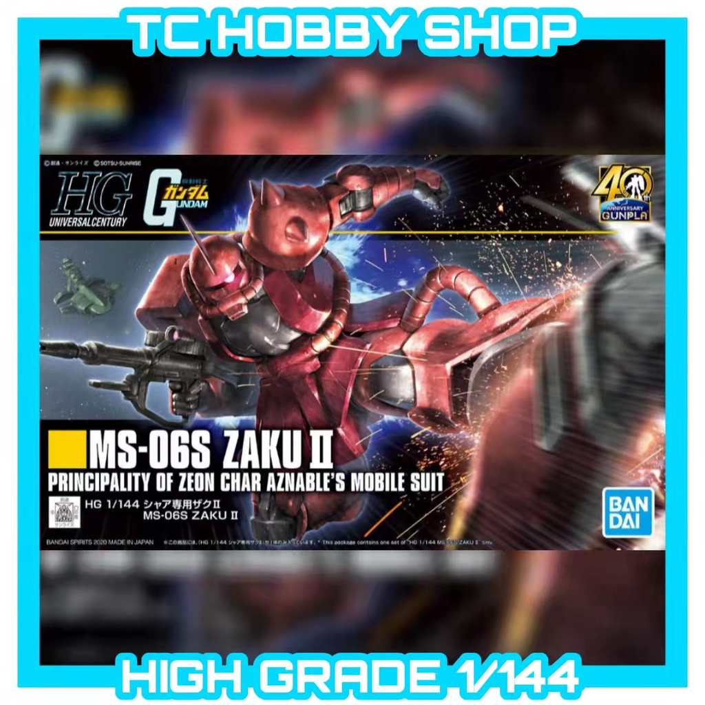 Ready Stock Bandai Hguc Hg 1 144 Ms 06s Zaku Ii Zaku 2 Chars Mobile