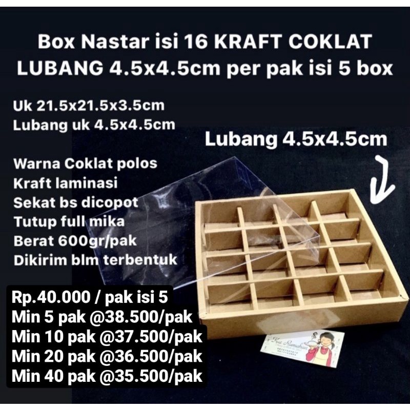 Nastar Box contains 16 CHOCOLATE KRAFT⁣ Hole 4.5x4.5cm per pack ...