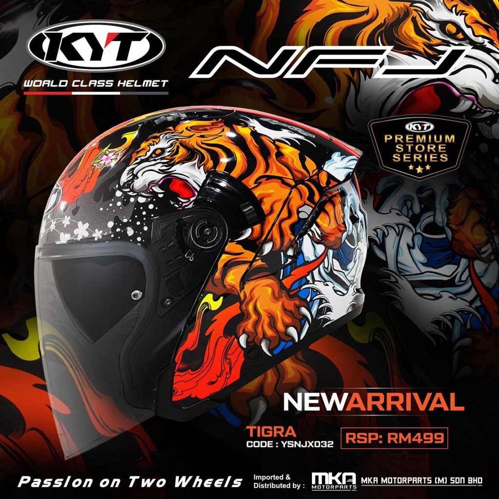 *READY STOCK* KYT SPECIAL Premium Stores Series NFJ TIGRA / KYT