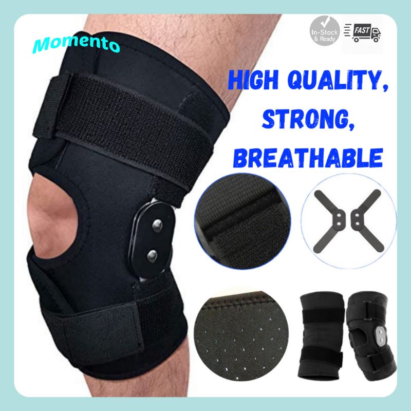 🇲🇾 Adjustable Alloy Aluminum Hinge Knee Guard Brace Support Pad Open ...