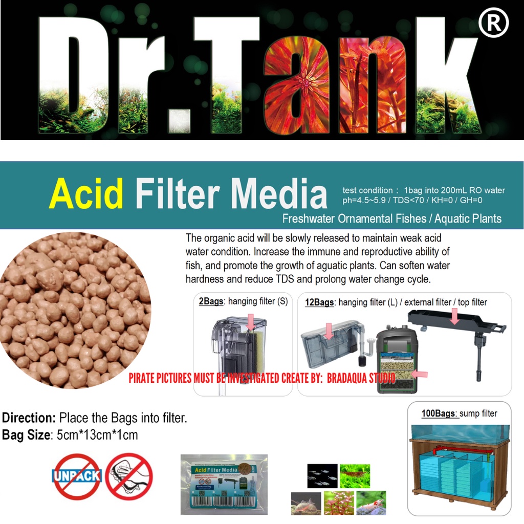 DR.TANK Acid Filter Media Fresh Water Ornamental Fishes Aquatic Plants ...