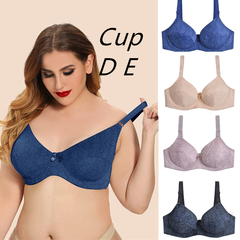 Plus Size Bra Big Size D E Cup 40-48 Wired Bras No Foam Thin Soft