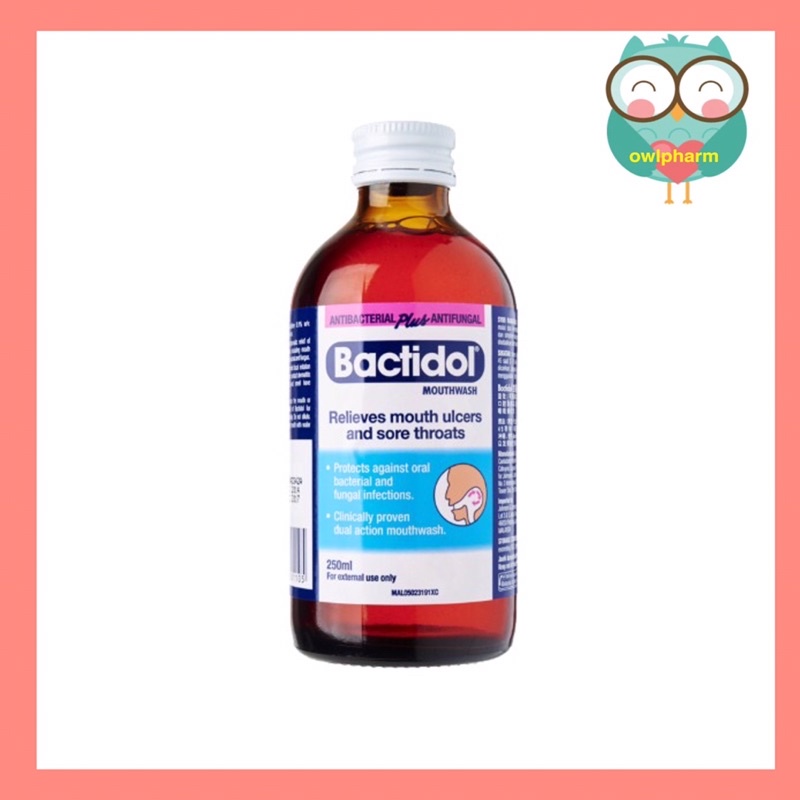 Bactidol Antibacterial Plus Antifungal Mouthwash 250ml Relives Mouth ...