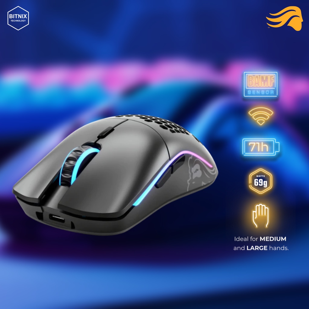 GLORIOUS MODEL O WIRELESS RGB GAMING MOUSE ( MATTE BLACK ) Shopee