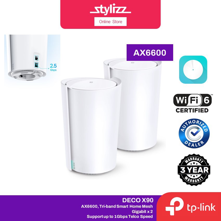 Système Wi-Fi Maillé TP-Link Deco X90 AX6600 – Tri-Bande, Couverture Toute La Maison, Sécurité HomeShield – Connecte 200 Appareils