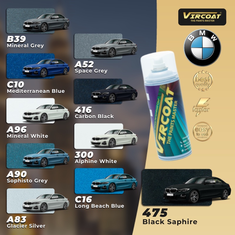 [ BMW Touch Up Paint All Colors ] VIRCOAT DIY Aerosol Bottle 2k Paint