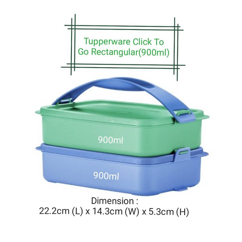 Tupperware Click To Go Lunch Carrier - Portapranzo Impilabile Da 900ml, 4 Contenitori Ermetici Con Coperchi Bloccabili E Maniglia, Per Cibo Secco, Idea Picnic