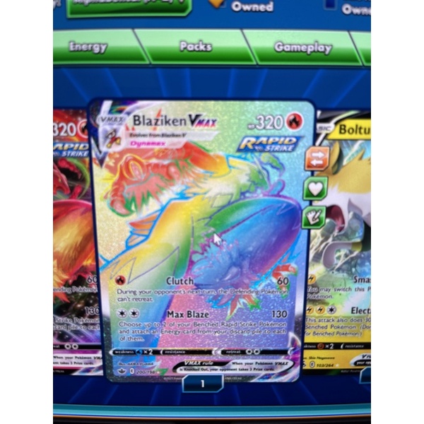 Blaziken Vmax Pokemon TCG Online Single Card Full rainbow rare Shopee