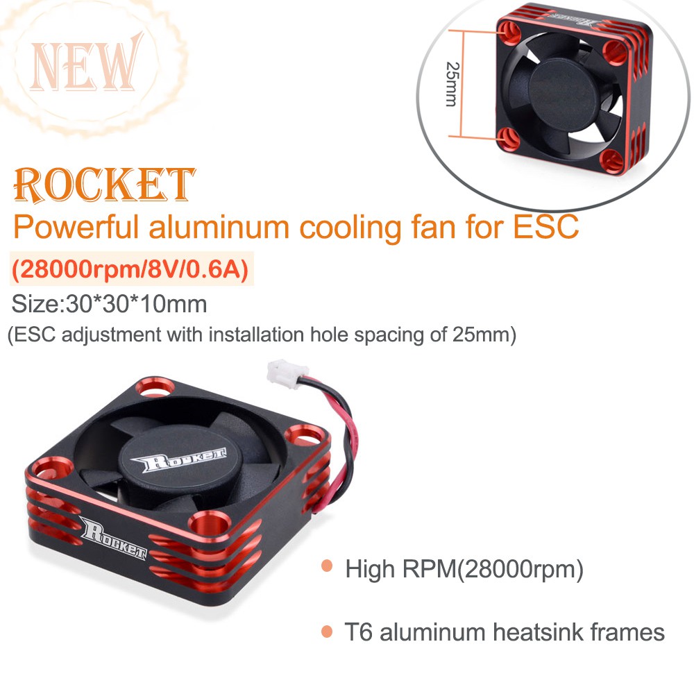 Surpass Rocket 35mm RC Motor Cooling Fan - 21000RPM Brushless Motor Fan For 1/10 1/8 Scale Cars