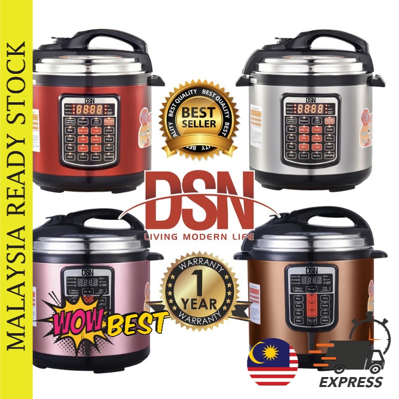 【ORIGINAL】DSN Italy 6L 8L Electric Pressure Cooker Rice Cooker Liter  Liter Periuk Tekanan Periuk Viral