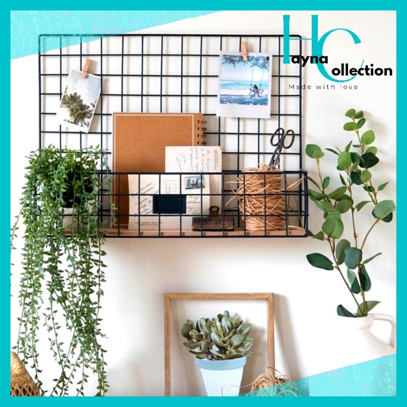 Metal Wall Iron Grid Display Rack Photo, INS IG Polaroid photo Wall ...