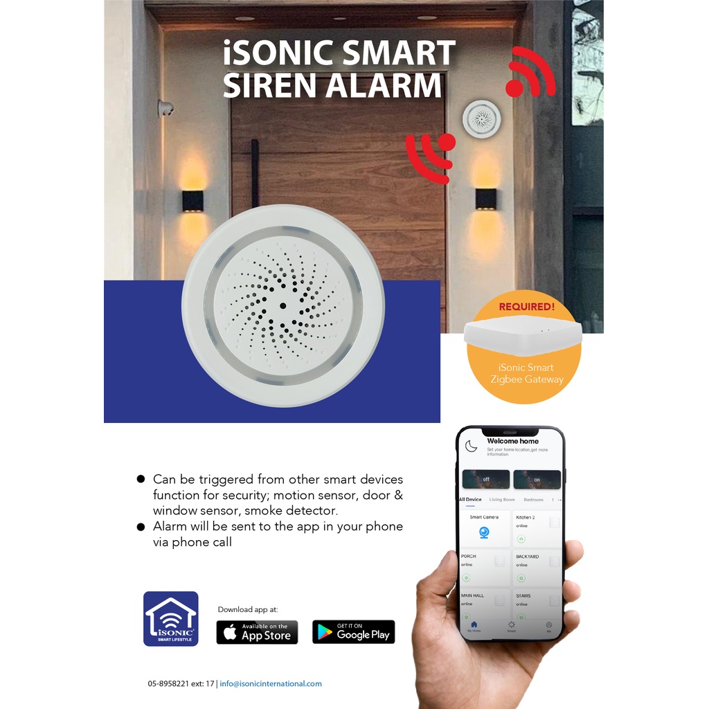 Isonic Smart Siren Alarm SA-IM001 | Shopee Malaysia