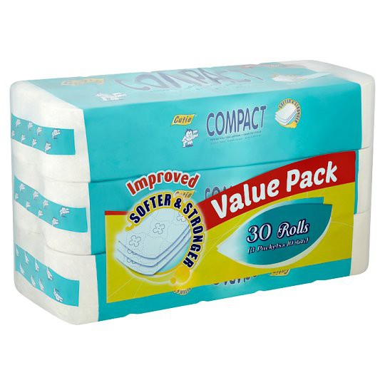 Cutie Compact Three Ply Tissue 30 Rolls (3 Packets x 10 Rolls) | Shopee ...