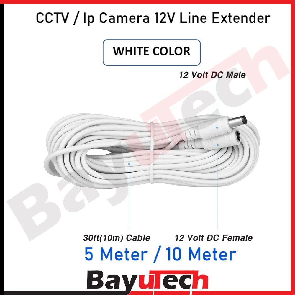 5/10/15/18m 9V 12V DC Extension Cable 5.5mm*2.1mm Male Female Power