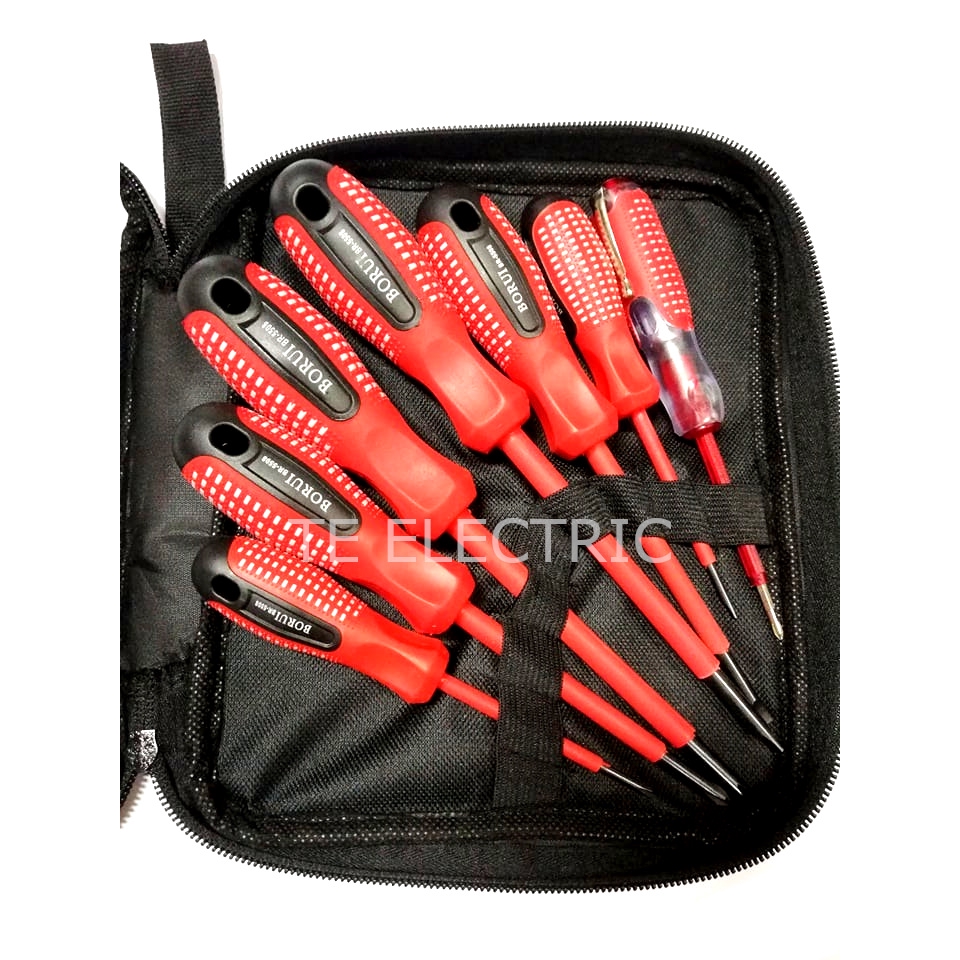 (6+1)SET BORUI 7653 INSULATION SCREWDRIVER TEST PEN SET HEAVY DUTY