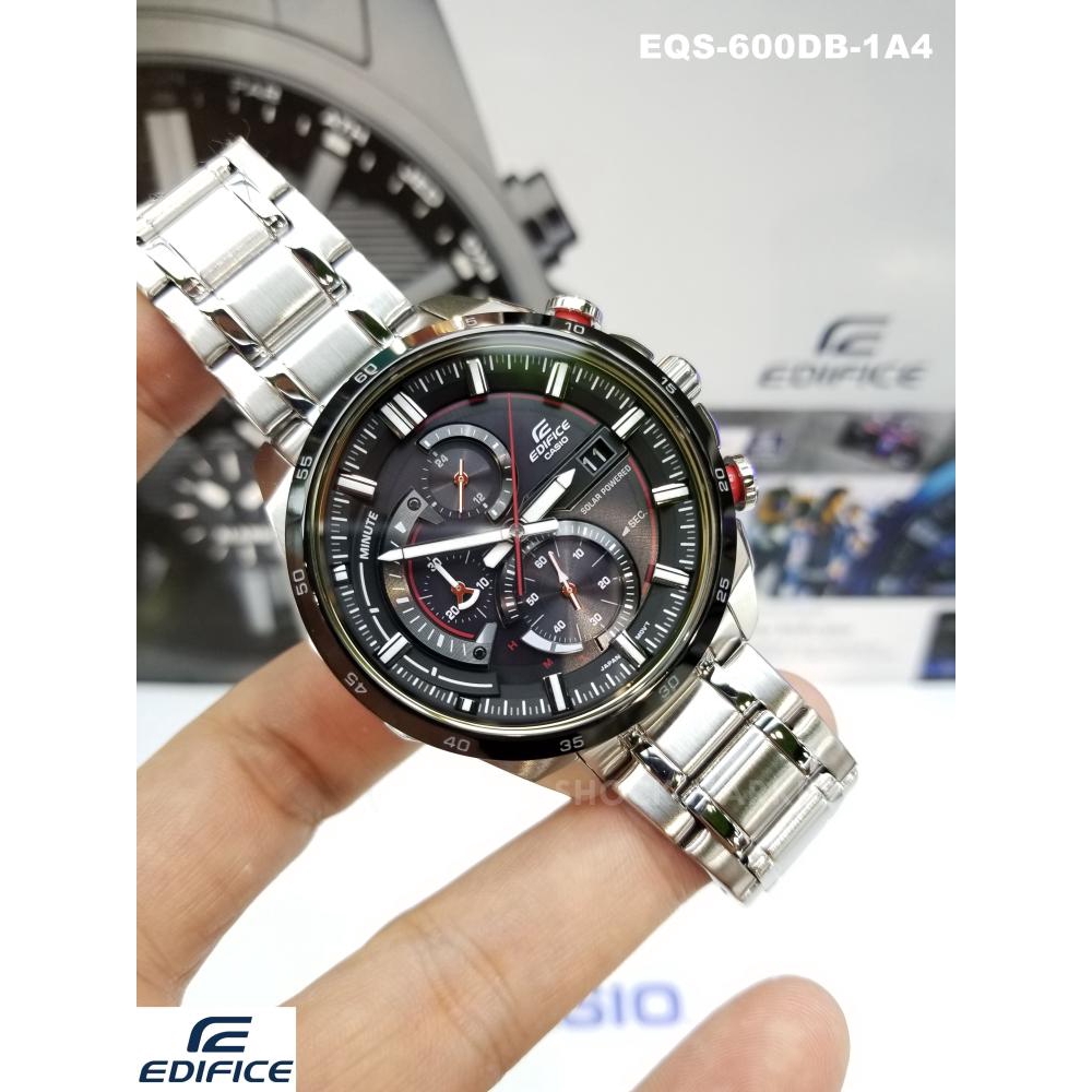 OFFICIAL WARRANTY Casio Edifice EQS 600DB 1A4 Solar Powered Chronograph Black Dial Stainless Steel Men s Watch Shopee Malaysia