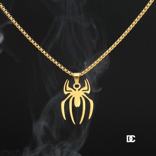 DC hip hop style 18K gold plated Spiderman necklace Spiderman