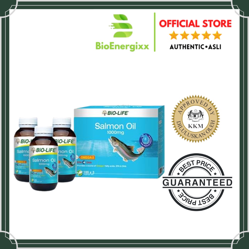 Bio-Life Omega 3 Salmon Oil Plus 1000mg 3 x 100s | Shopee Malaysia