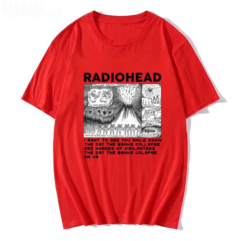T-shirt Manches Longues Radiohead Officiel - Design Ice Caps - Coton Doux - Coupe Unisexe - Tailles S à XXL