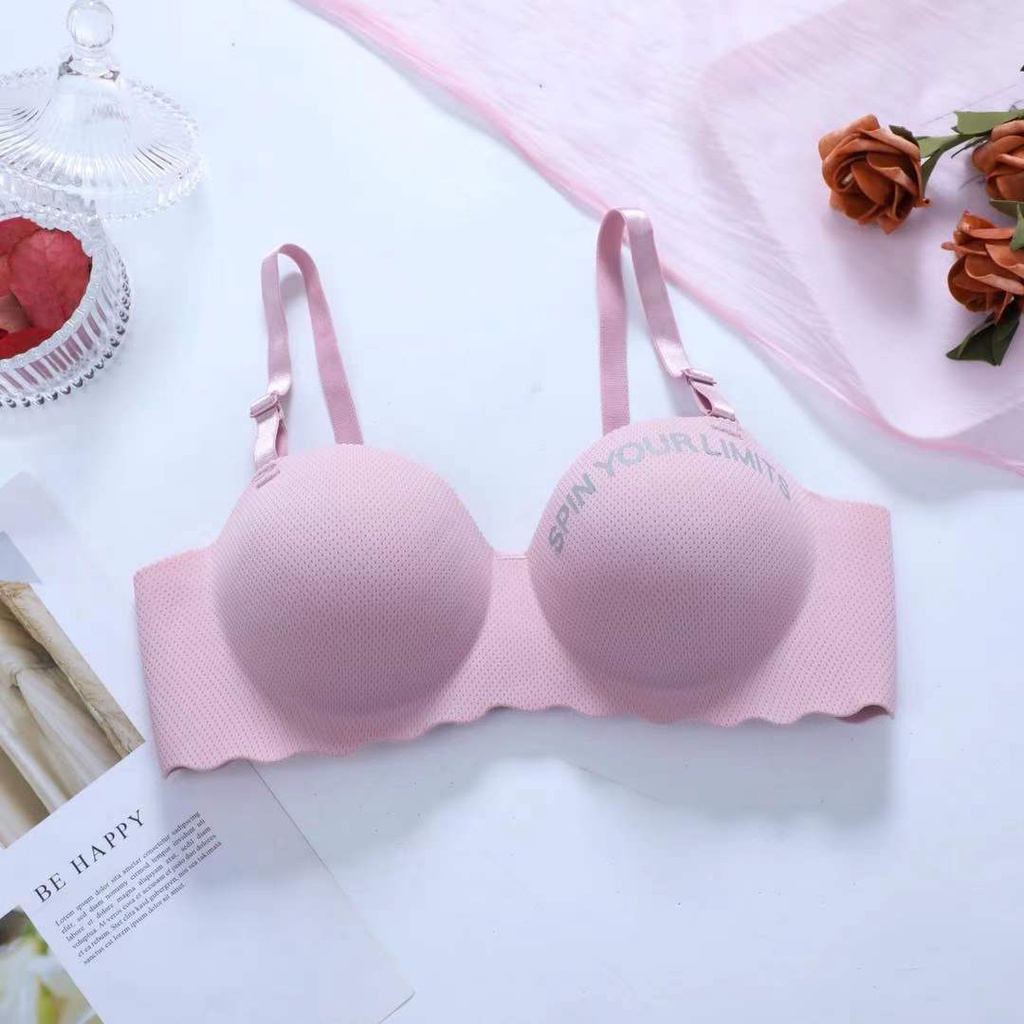32 / 70b-38 / 85B Girl's One Piece Traceless Bra, Comfortable and  Breathable, No Steel Ring, 1 / 2 Half Cup Push Up and Gather Fashion Letter  One Piece Underwear