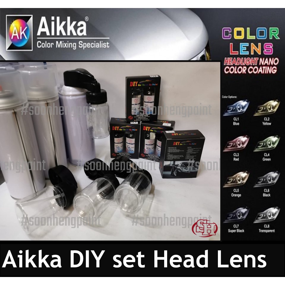 DIY Set Aikka Headlamp Headlight Color Lens Aerosol Spray Tin Shopee