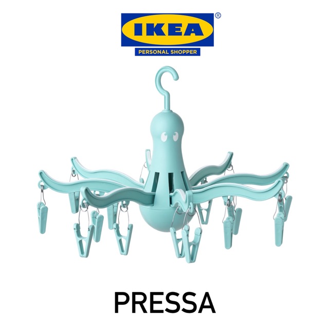 IKEA PRESSA Hanging dryer 16 clothes pegs turquoise Shopee Malaysia