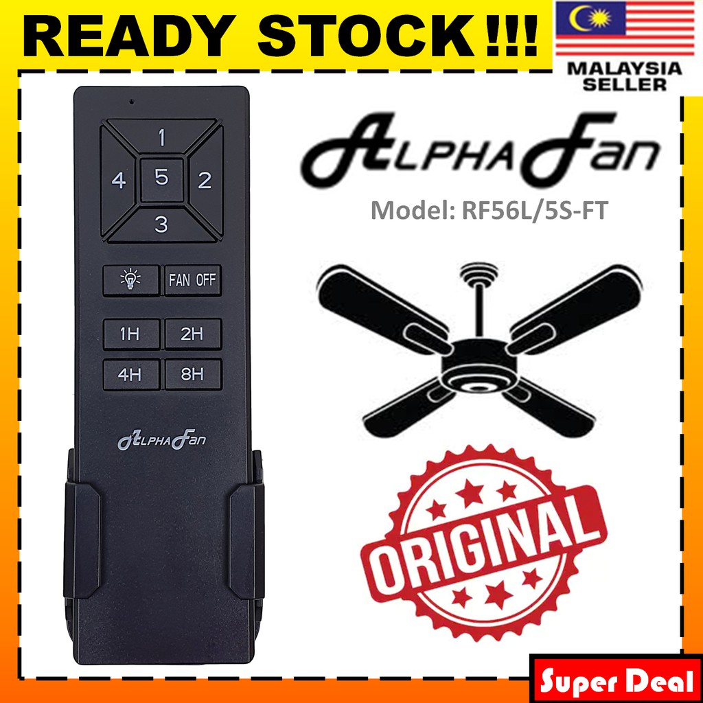 [100% ORIGINAL] ALPHA Fan - 5 Speed Ceiling Fan Remote Control (RF56L ...