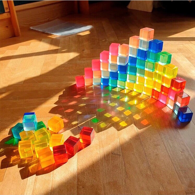 Acrylic Transparent Gem blocks Children Educational Sensory Training ...
