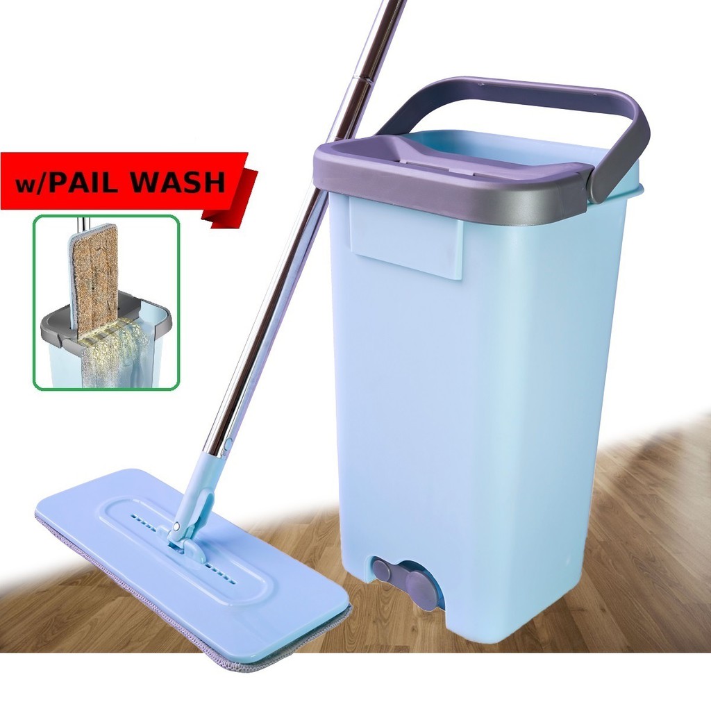 Self Wash 6.5L Floor Mop Floor Cleaner Flat Mop Lantai Mop with Bucket ...