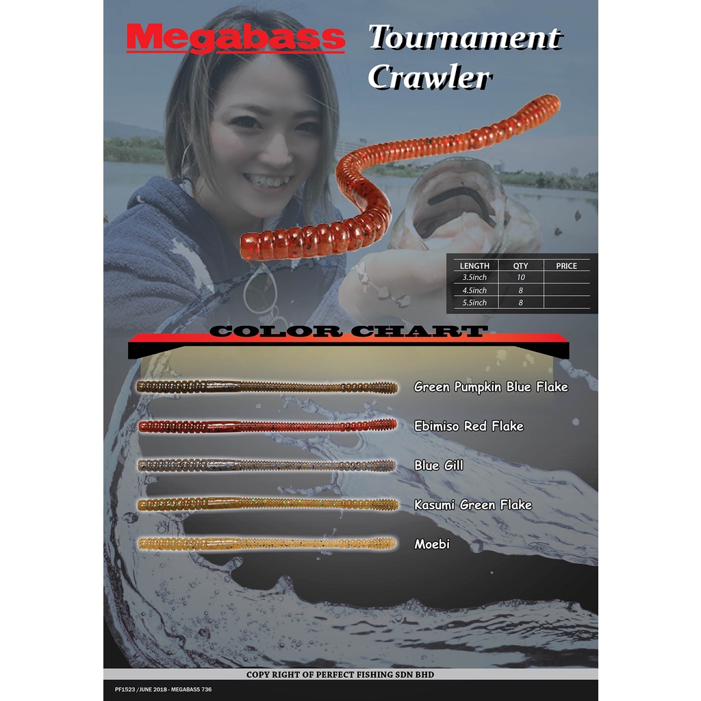 Leurre Souple Megabass Tournament Crawler 3,5 Pouces, Couleur Cinnamon Blue F, Neuf