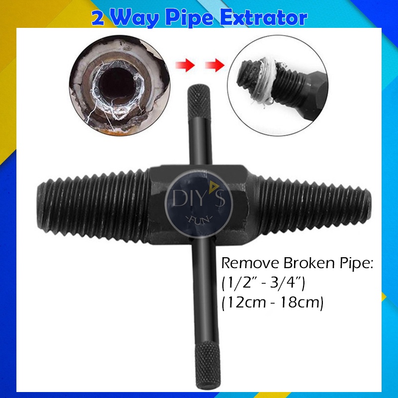 2 Way Pipe Extractor / Broken Pipe Extractor Plumber Tool 1/2" 3/4