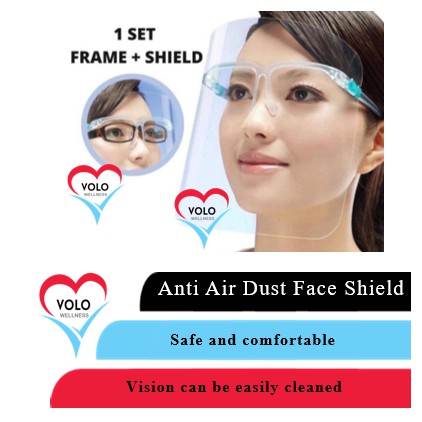 Face Shield with Spectacle Frame (透明防护高清防飞沫防护面罩) | Shopee Malaysia