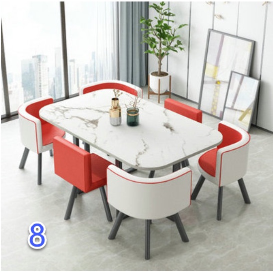 Modern Seater Dining Table Set Chairs Conference Training