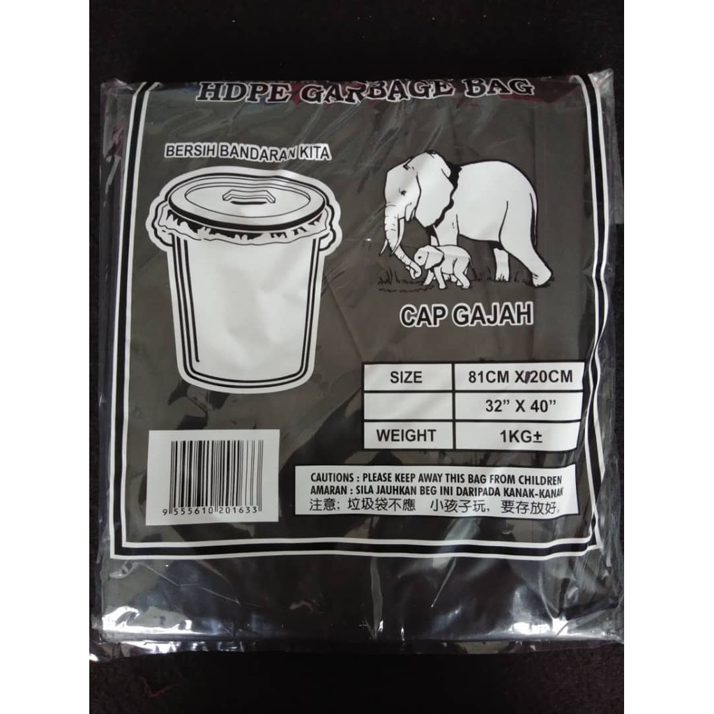 Heavy Duty Garbage Bag Plastik Sampah XL