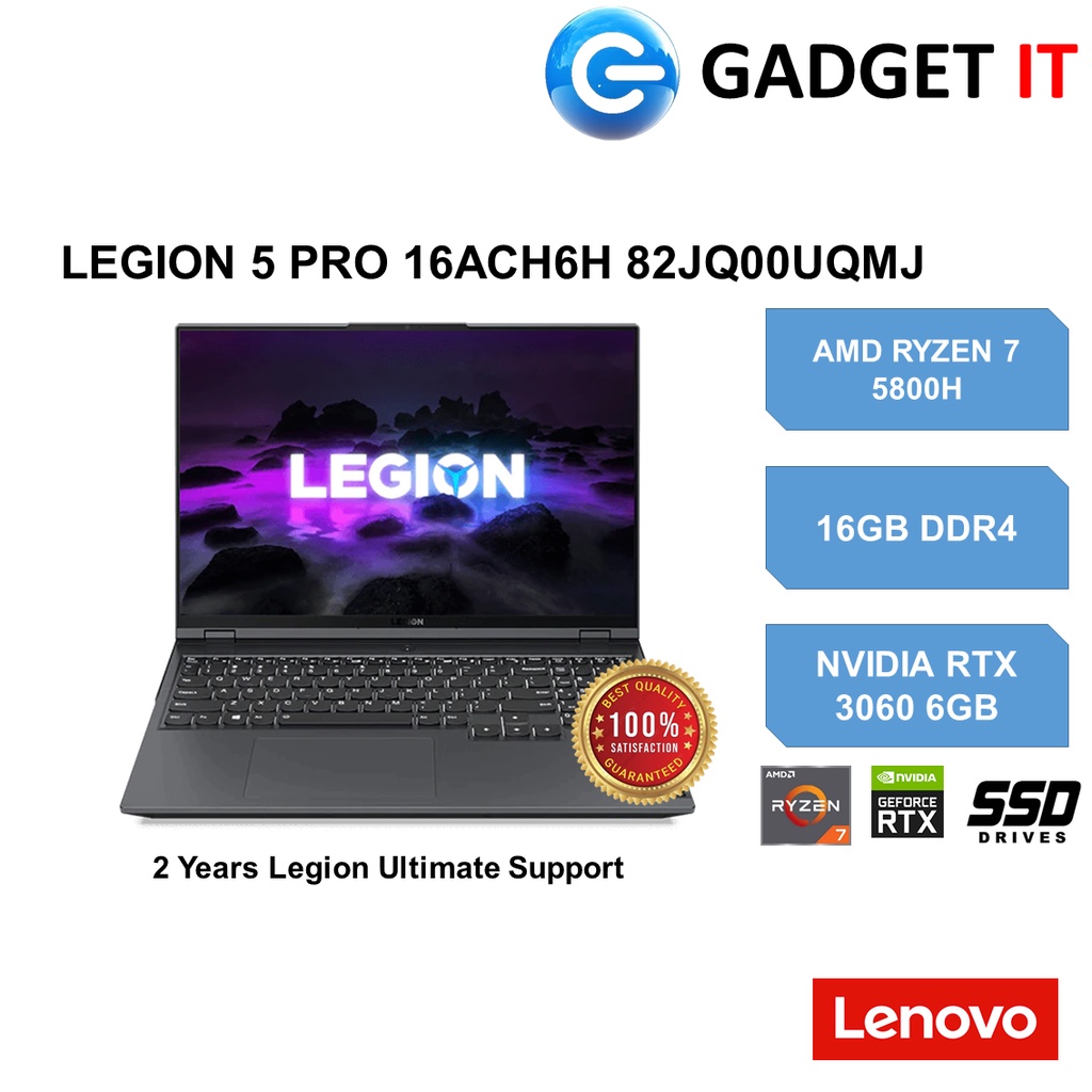 LENOVO LEGION 5 PRO 16ACH6H 82JQ00UQMJ GAMING LAPTOP (RYZEN 7 5800H ...