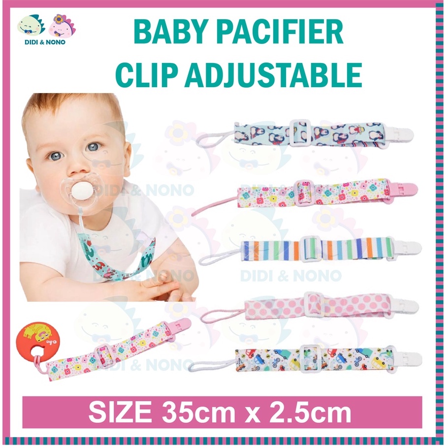 Pacifier Clip Cartoon Print Adjustable Webbing Kids Pacifier Holder ...