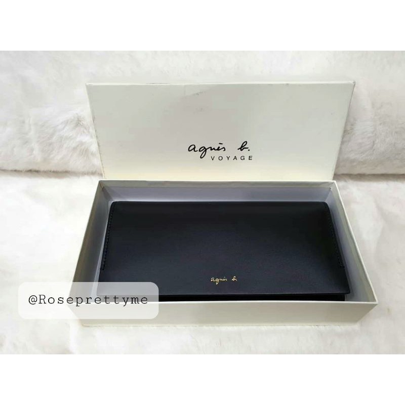 Guaranteed Authentic Genuine Leather Luxury Long Wallet AGNES B Voyage Top Flap Perfect Gifts Original Murah
