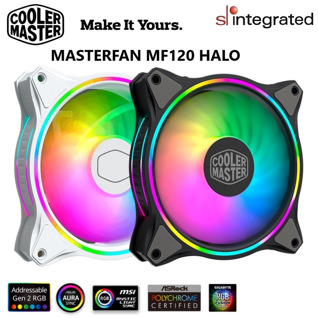 Cooler Master MASTERFAN MF120 HALO Case Fan - Black/White | Shopee Malaysia