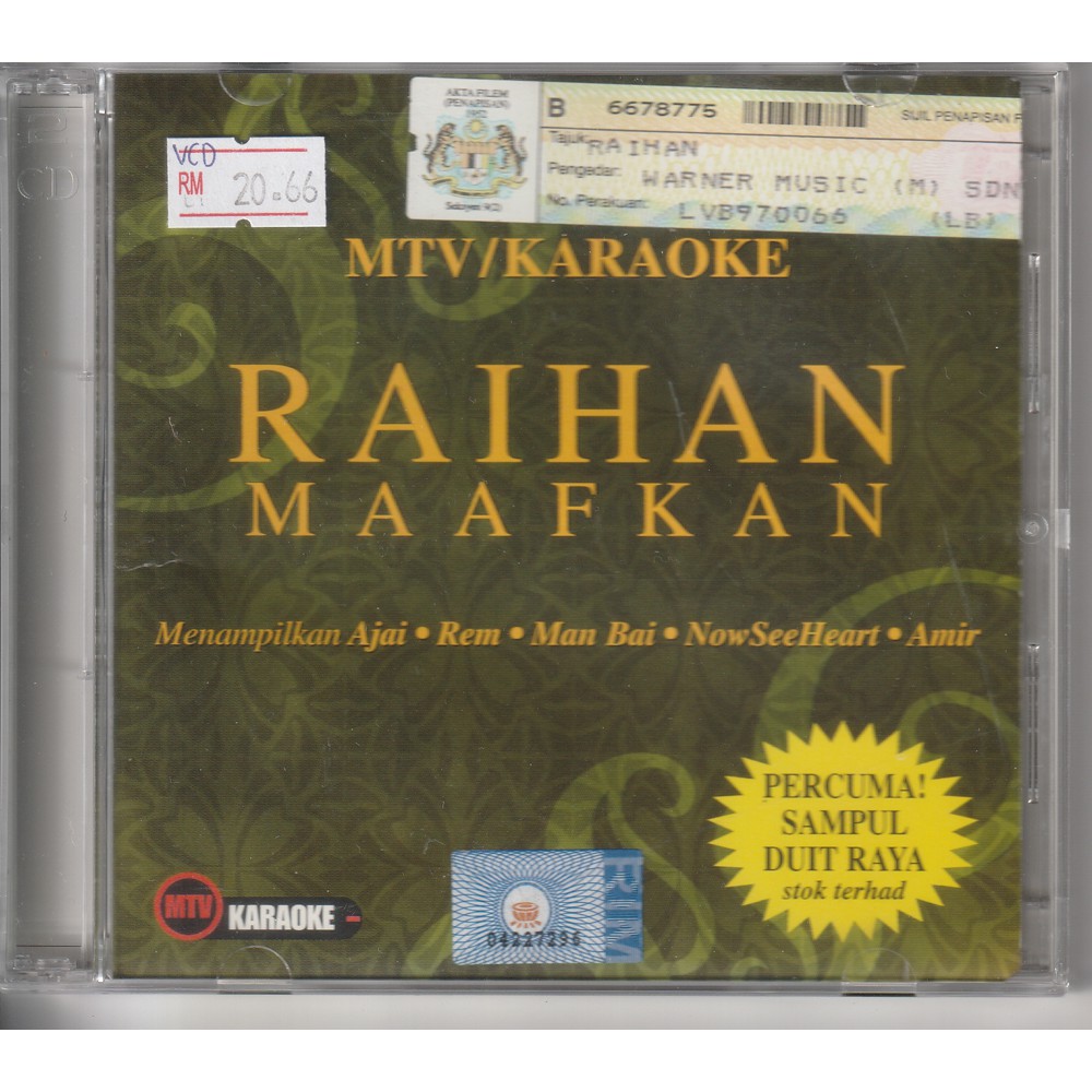 Vcd Mtvkaraoke Raihan Maafkan Original Vcd Shopee Malaysia 8407