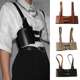 Steampunk Women's Strap Harness Vintage Waist Cincher with Straps Wide Corset  Belt